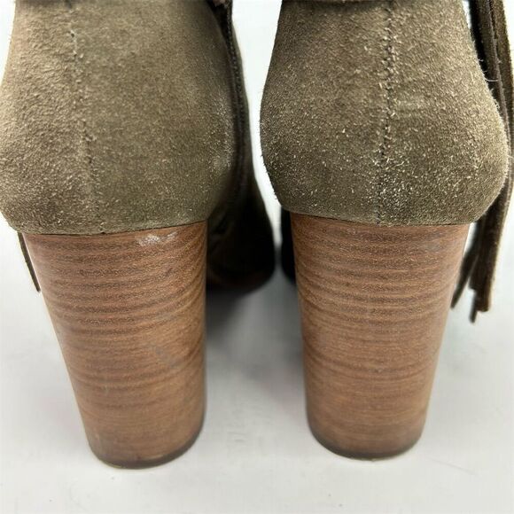 Jessica Simpson Women's Gray Ankle Booties Size 9 Fringe Tassel Block Heel - Picture 9 of 15